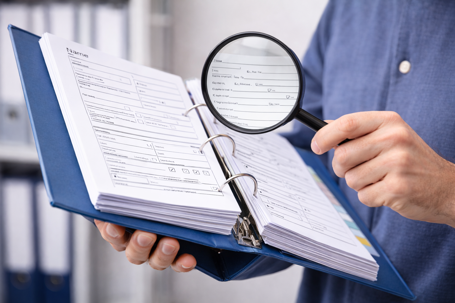 Aktenordner mit Formularen