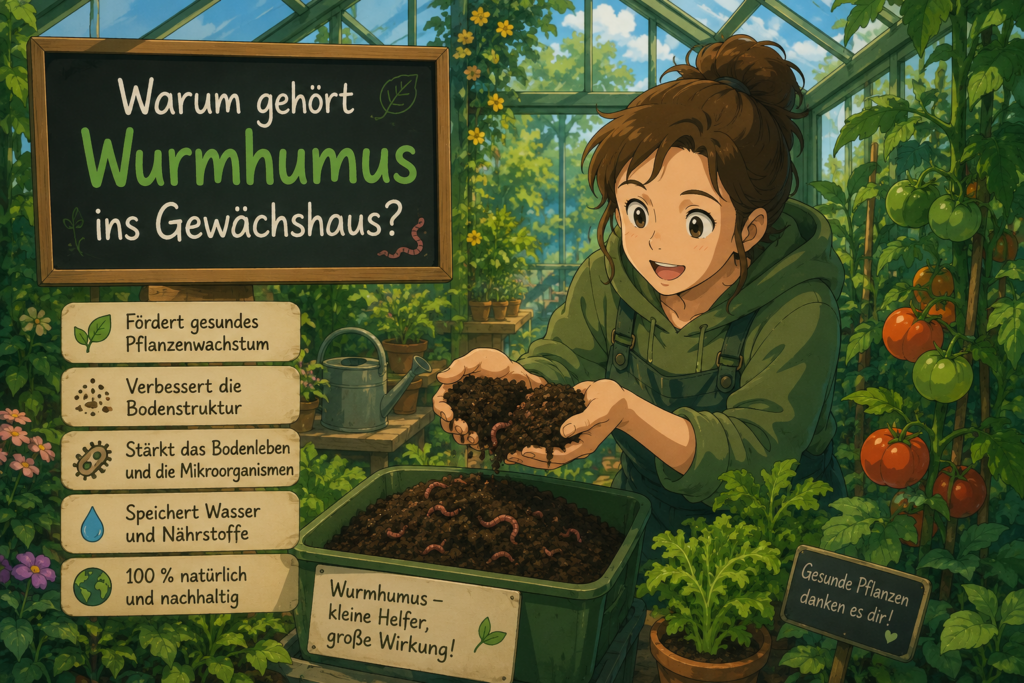 Wurmhumus im Gewächshaus