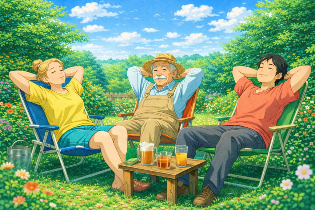 Im Garten entspannen